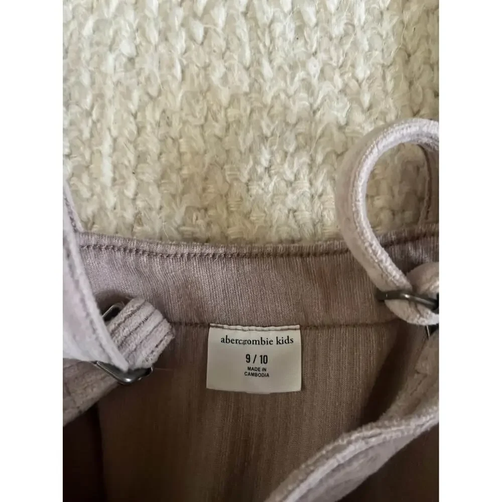 Girls Abercrombie & Fitch Wide Leg Jumpsuit Overalls Large 9/10 Corduroy Tan